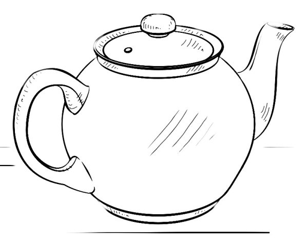 Чайник трафарет для рисования