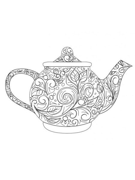 Узоры для росписи посуды чашка чайник