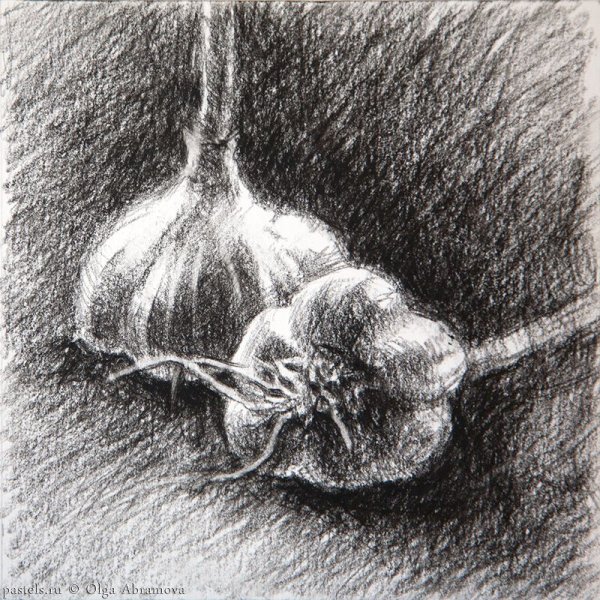 Долька чеснока карандашом