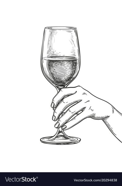 Скетч вино на белом фоне