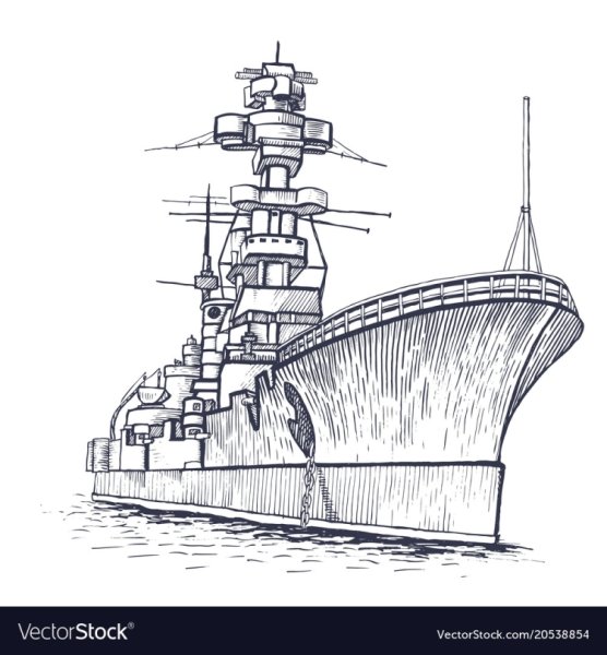 Корабль рисунок карандашом сбоку