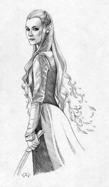 Раскраска Властелин колец Тауриэль