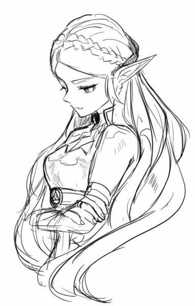 Эльфийки для рисования карандашом