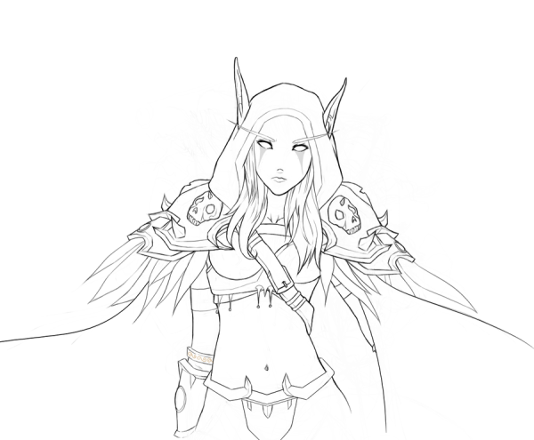 World of Warcraft раскраска Сильвана