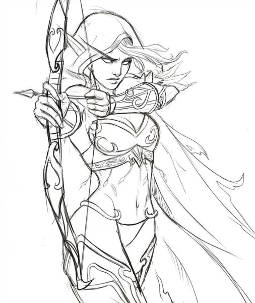 Сильвана варкрафт скетч