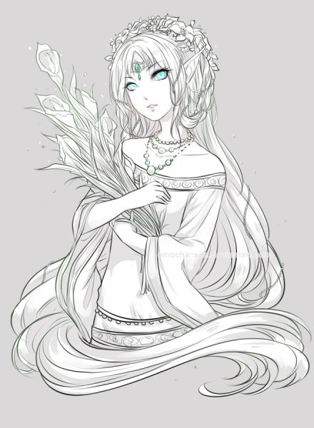 Аниме Эльф карандашом