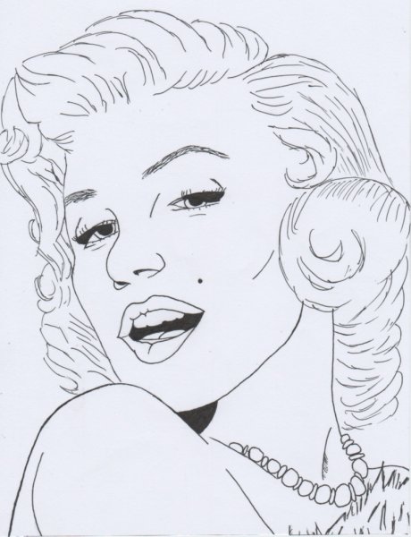 Рисунок Мерлин Монро карандашом