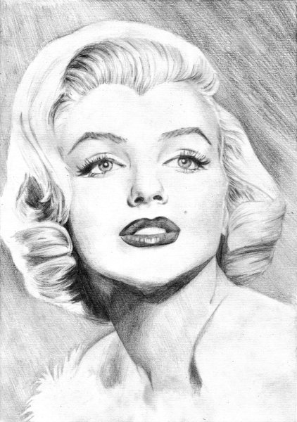 Мэрилин Монро портрет карандашом