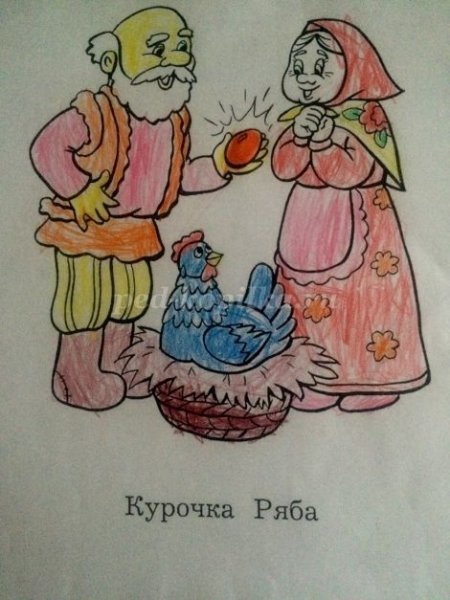 Рисунок курицы для срисовки