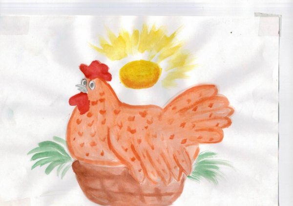Рисунок по сказке Курочка Ряба