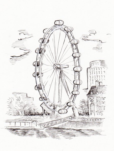 Колесо обозрения карандашом