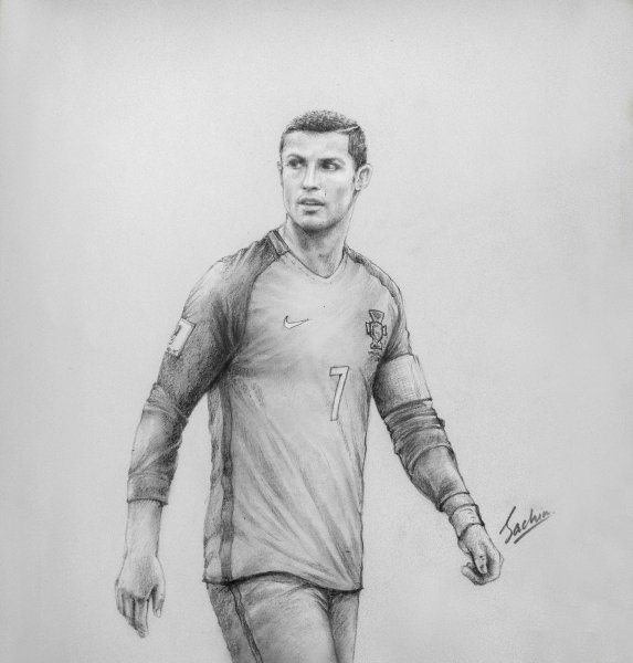 Криштиану Роналду рисовать карандашом