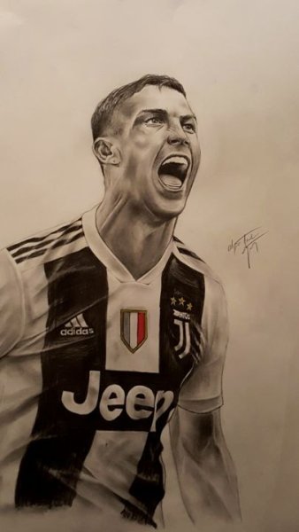 Роналдо сзади рисунок