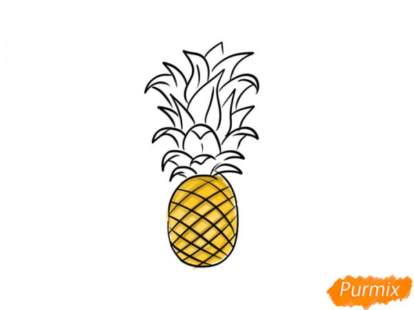 Рисунок ананаса для срисовки