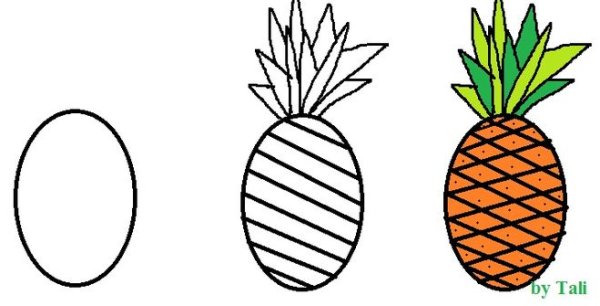 Ананас трафарет