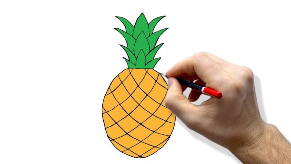 Раскраска ананас для детей 5-6 лет