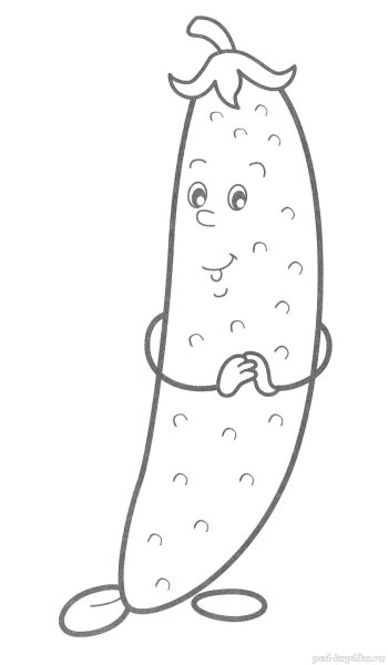 Огурец раскраска для детей