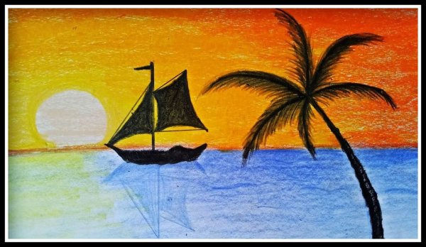 Закат рисунок