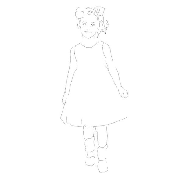 Девушка карандашом в полный рост