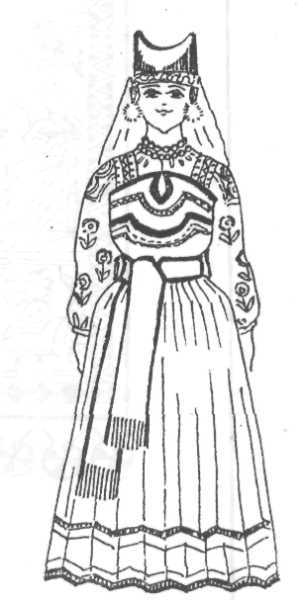 Эскиз народного праздничного костюма