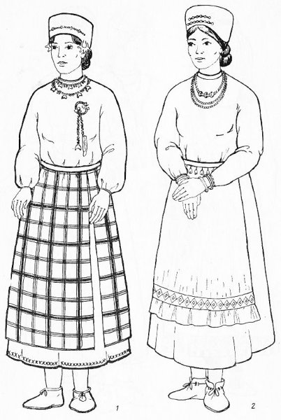 Русский народный костюм трафарет