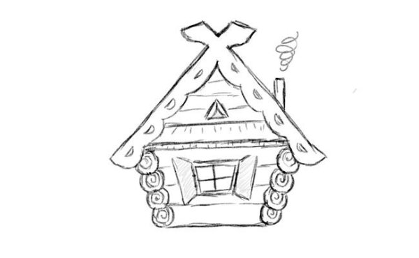 Изба рисунок карандашом 5 класс