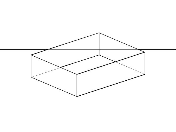Прямоугольная коробка нарисовать