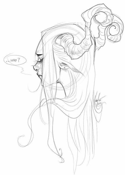 Демон рисунок карандашом