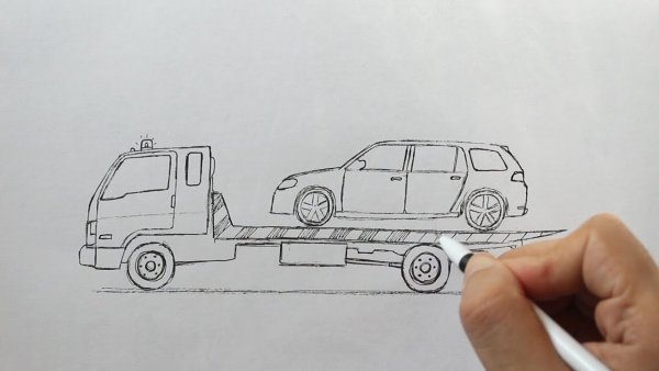 Эвакуатор рисунок карандашом