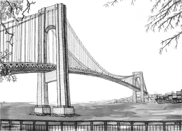 Мост карандашом