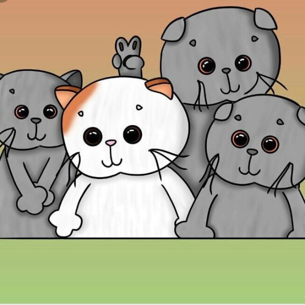 Кот Басик рисовать карандашом