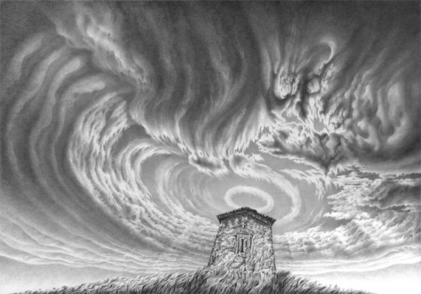 Облака карандашом картина