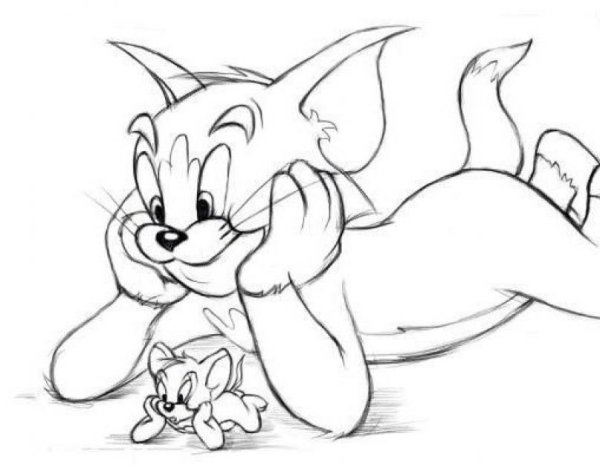 Рисунок том и Джерри карандашом скетчбук