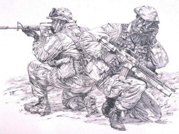 Военный карандашом