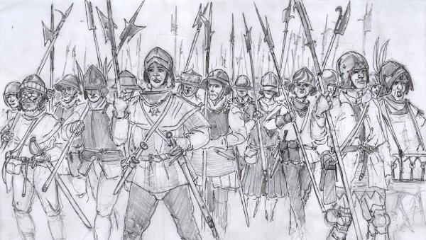 Зарисовка средневекового воина