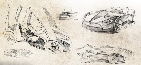 Эскиз автомобиля будущего