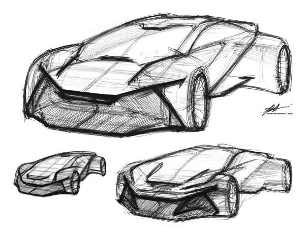 Автомобиль будущего скетчи