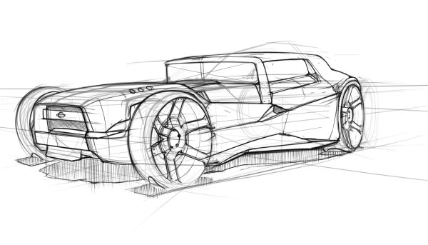 Эскиз автомобиля будущего