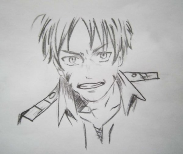 Атака титанов рисунки карандашом Эрен