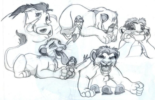 Скетчи персонажей Дисней Король Лев