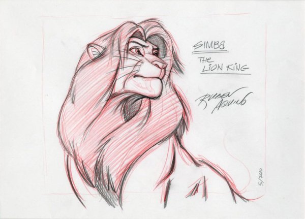 Зарисовки Диснея Король Лев