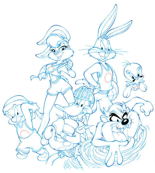 Луни Тюнз шоу Тина раскраска