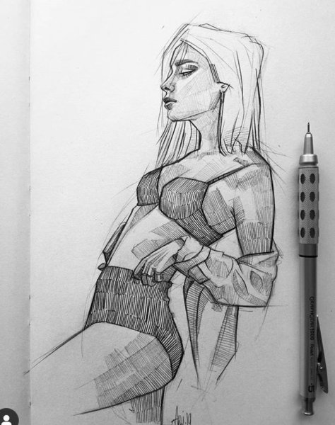 Рисунки для срисовки женское тело