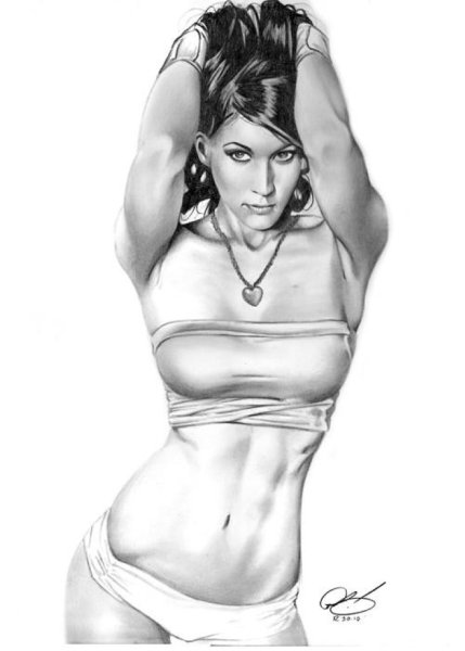 Девушка в купальнике рисунок карандашом