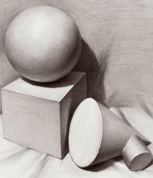 Академическая штриховка шара