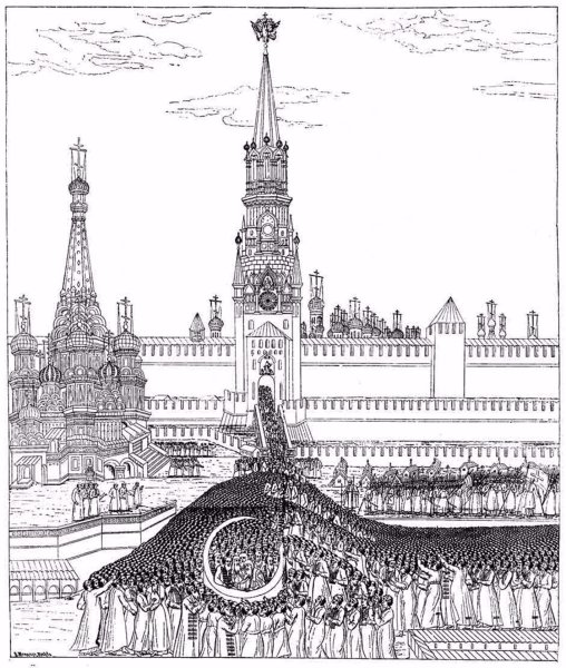 Храм Василия Блаженного для срисовки