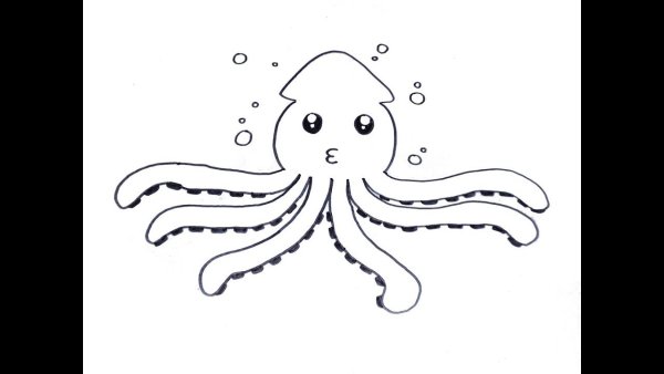 Осьминог девочка раскраска для детей раскраска