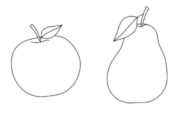 Раскраска фрукты груша