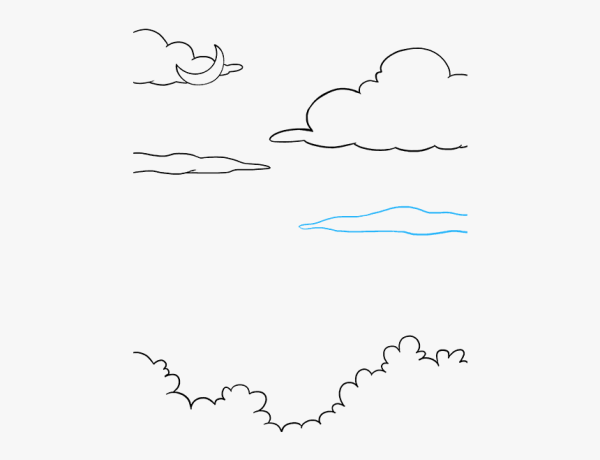 Поэтапное рисование облаков