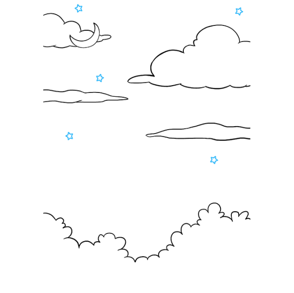 Облака линиями